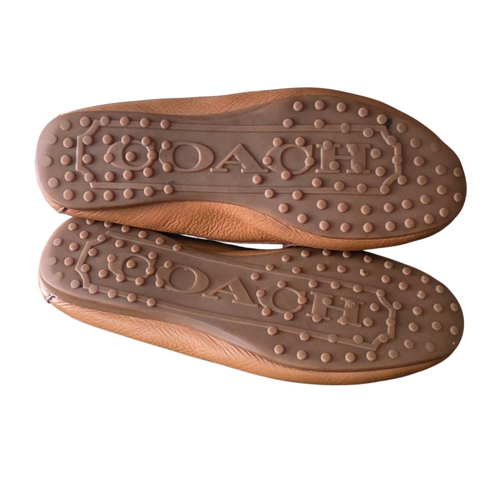 Coach Fredrica Tan Pebbled Leather Driving Loafers Shoes Brown Womens 8.5B A9175 - Picture 6 of 7